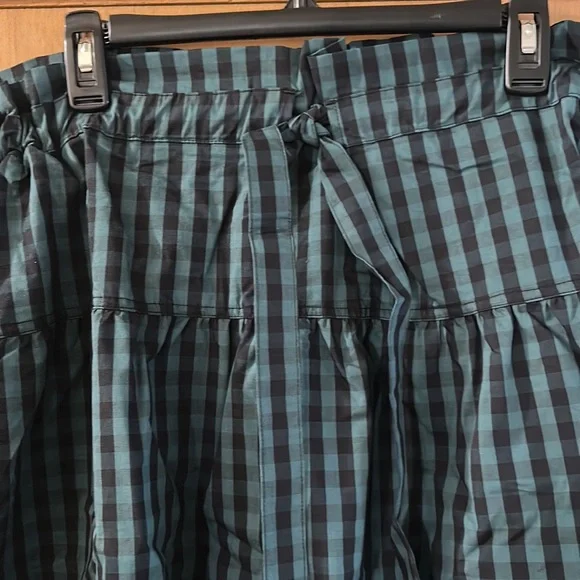 Draper James RSVP Paperbag Waist Plaid Tie Waist Skirt Black Green Plus Size 3X - Picture 5 of 14
